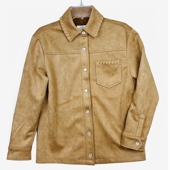 Bagatelle faux suede jacket shacket  XS camel brown - Picture 1 of 9